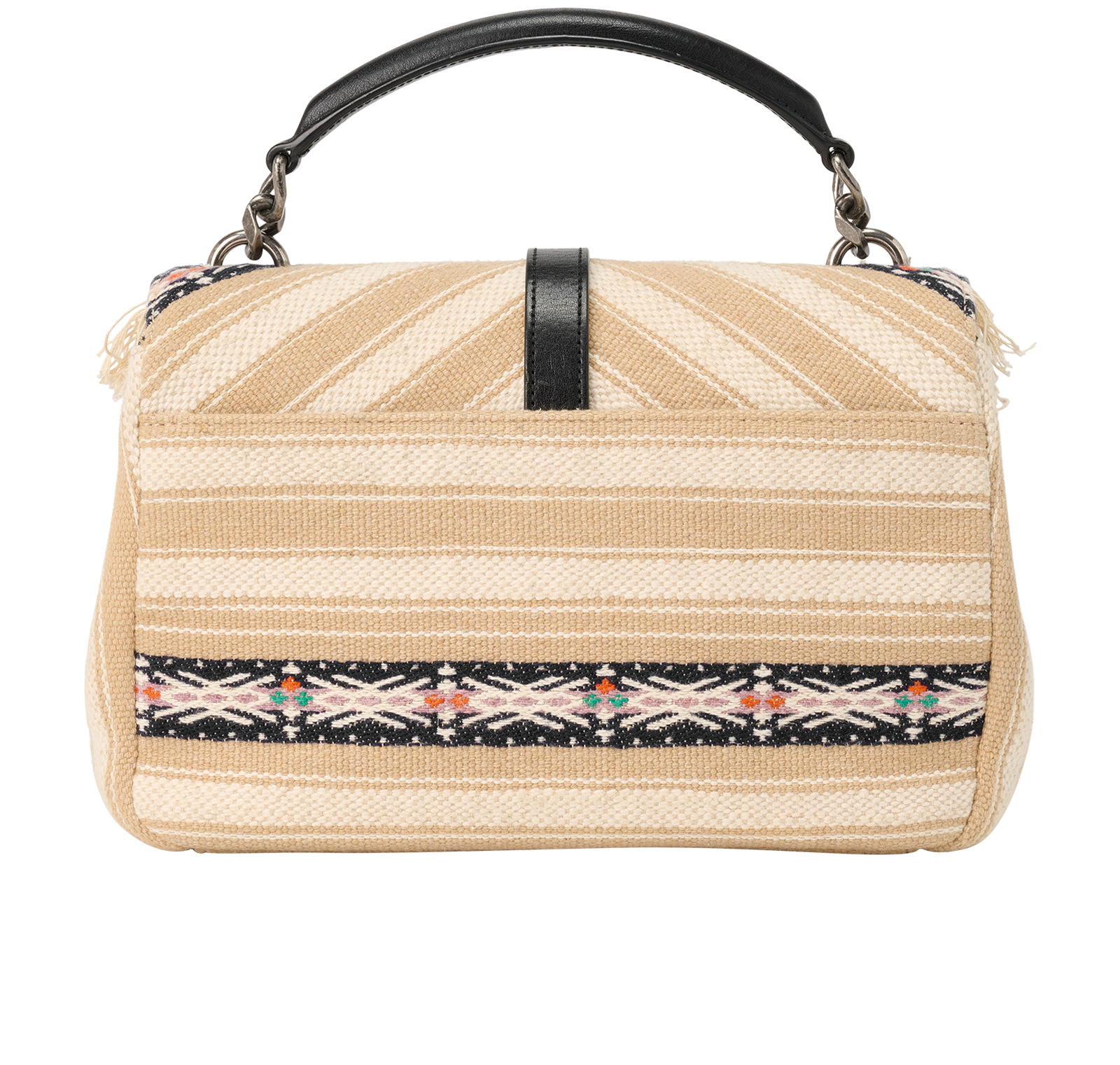 College Jacquard Shoulder Bag, &pound;695, Handbags, Beige, Canvas, Back view
